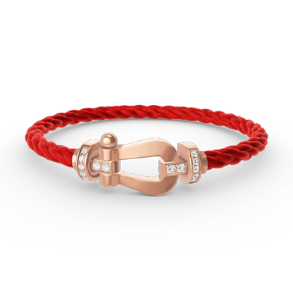Lume Jewelry「フォース ラージ ホースシュー ハーフダイヤモンド ブレスレット ローズゴールド」
