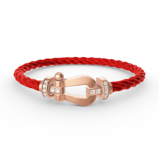 Lume Jewelry「フォース ラージ ホースシュー ハーフダイヤモンド ブレスレット ローズゴールド」