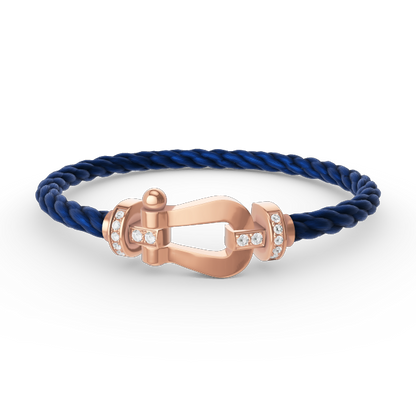 Lume Jewelry「フォース ラージ ホースシュー ハーフダイヤモンド ブレスレット ローズゴールド」