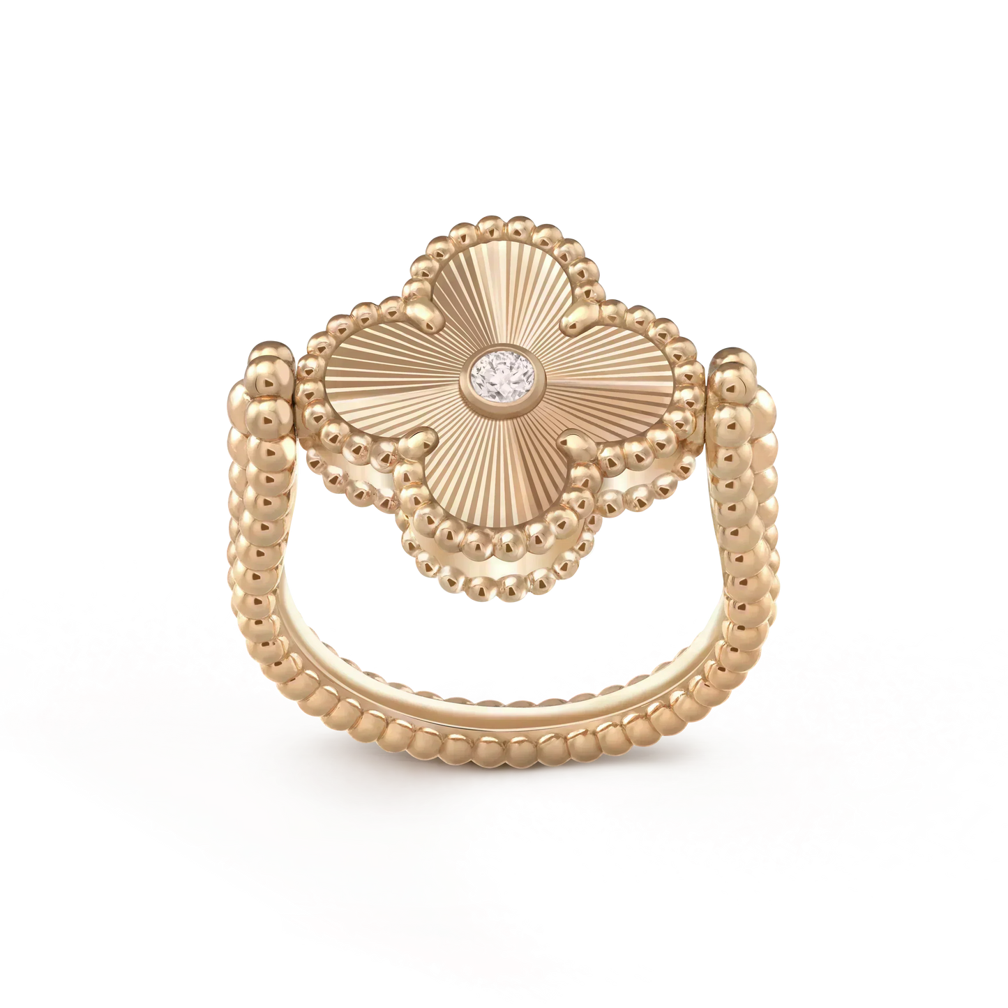 Lume Jewelry クローバーリバーシブルローズゴールドリング