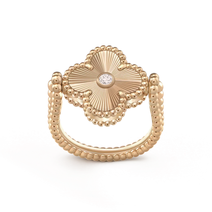 Lume Jewelry クローバーリバーシブルローズゴールドリング