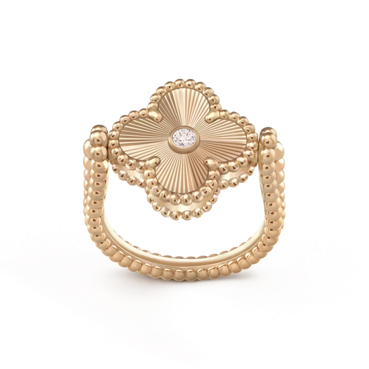 Lume Jewelry クローバーリバーシブルローズゴールドリング