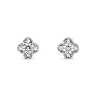 「Lume Jewelry」クローバー1モチーフダイヤモンドスタッドピアス シルバー