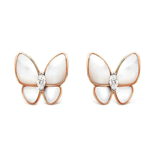 Lume Jewelry バタフライ マザーオブパール ダイヤモンド ピアス