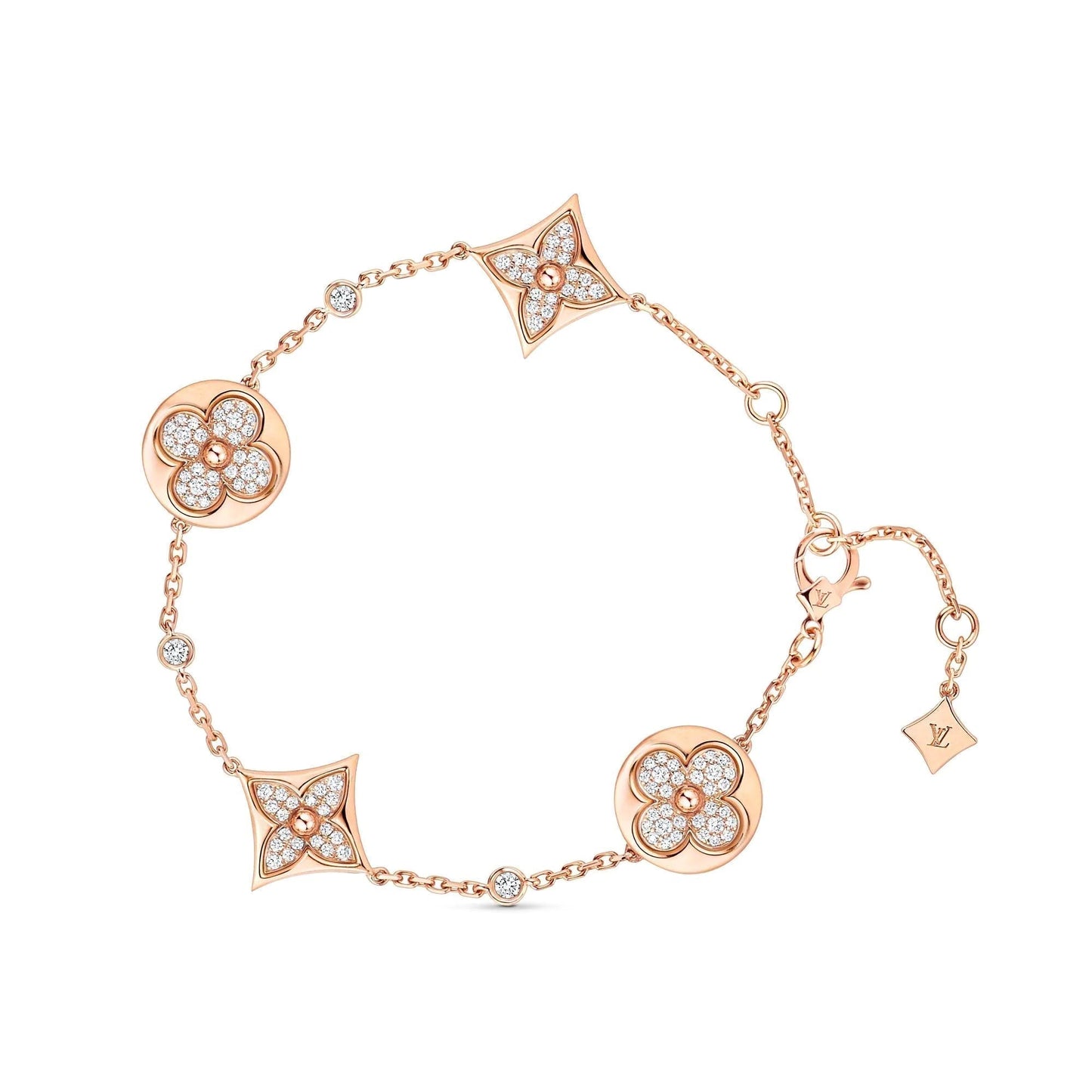 「Lume Jewelry」星と太陽 4モチーフ ダイヤモンドブレスレット