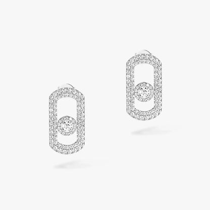 [Lume Jewelry]So Move Pave_-Set Diamond Earrings in Silver