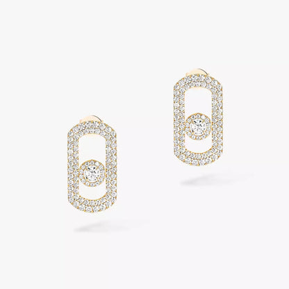 [Lume Jewelry]So Move Pave_-Set Diamond Earrings in Silver