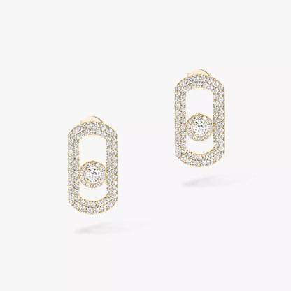 [Lume Jewelry]So Move Pave_-Set Diamond Earrings in Silver