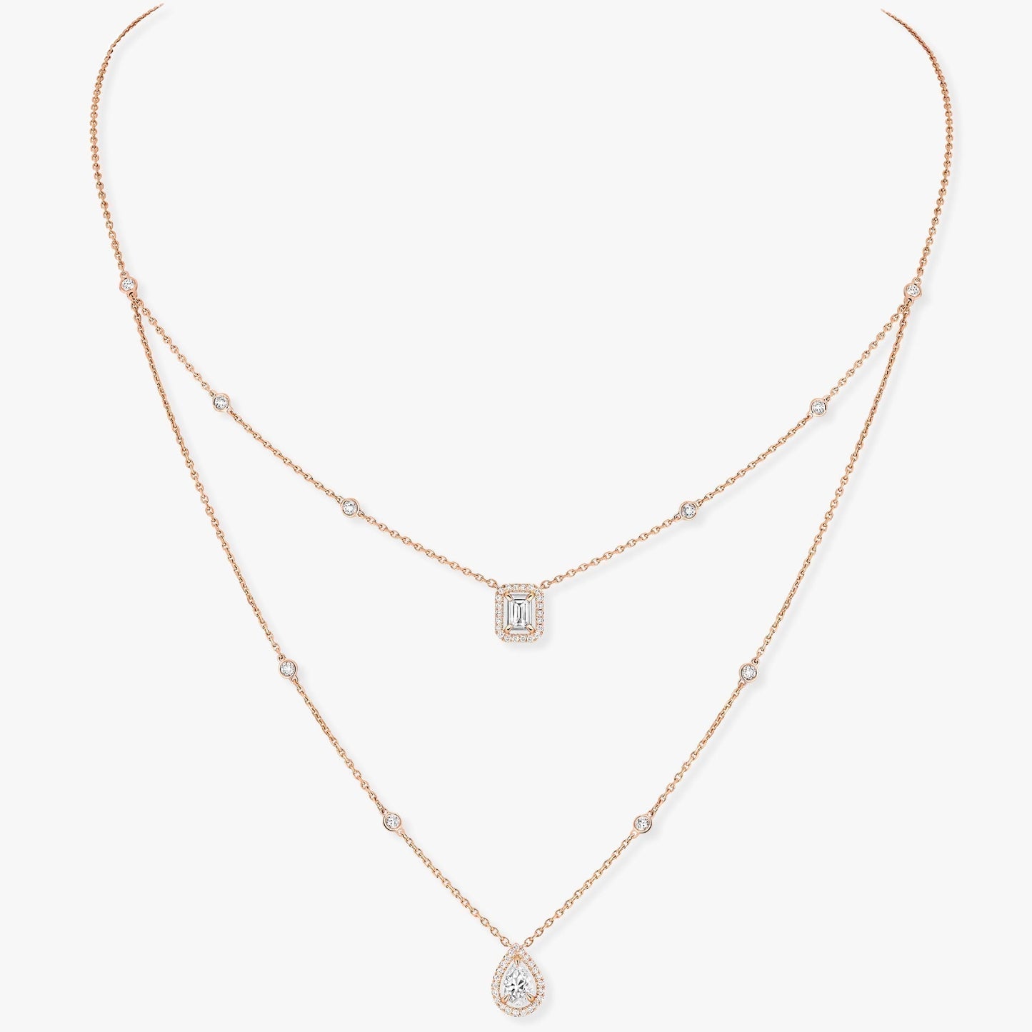 [Lume Jewelry]MY TWIN 2 ROW DIAMOND NECKLACE