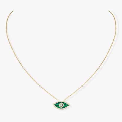 [Lume Jewelry]Lucky Eye Diamond Necklace in Rose Gold and Turquoise