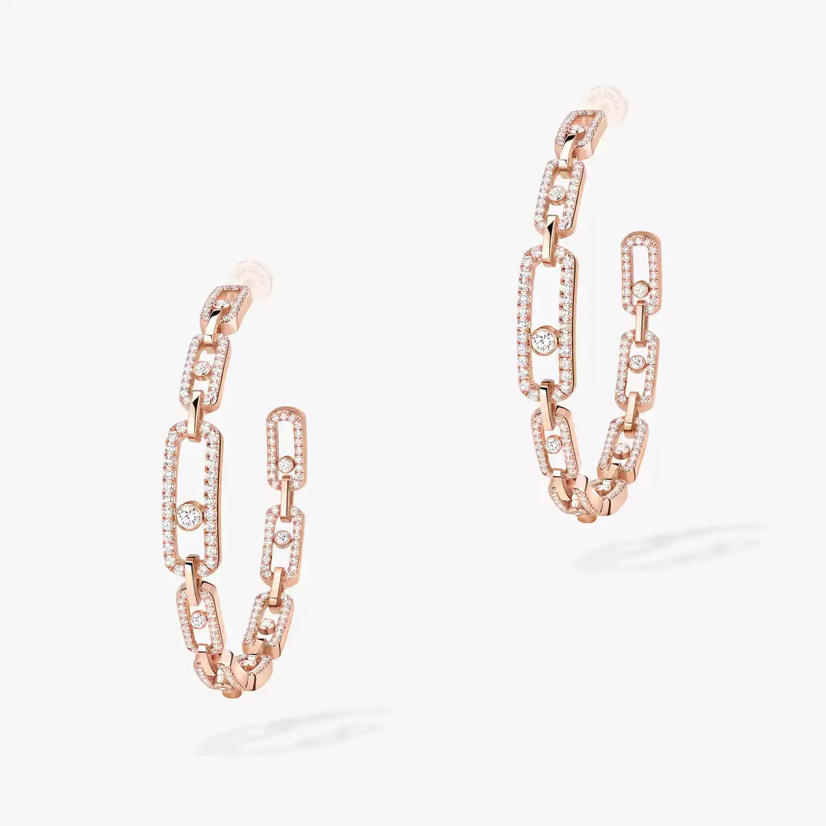 [[Lume Jewelry]Move Link Diamond Hoop Earrings