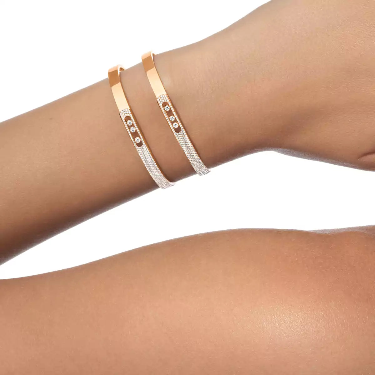 [Lume Jewelry]Move Noa Rose Gold Pavé Diamond Bangle Bracelet