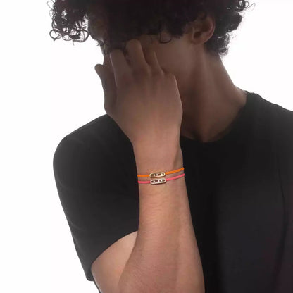 [Lume Jewelry]Messika Care(s) pink cord pavé bracelet