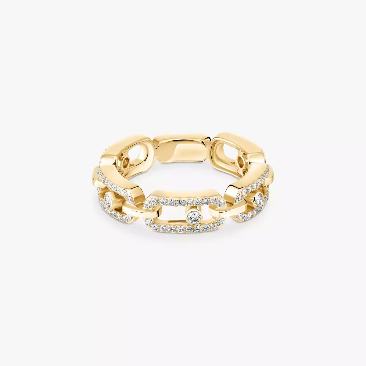 [Lume Jewelry]Move Link Pave_-Set Diamond Ring in Gold