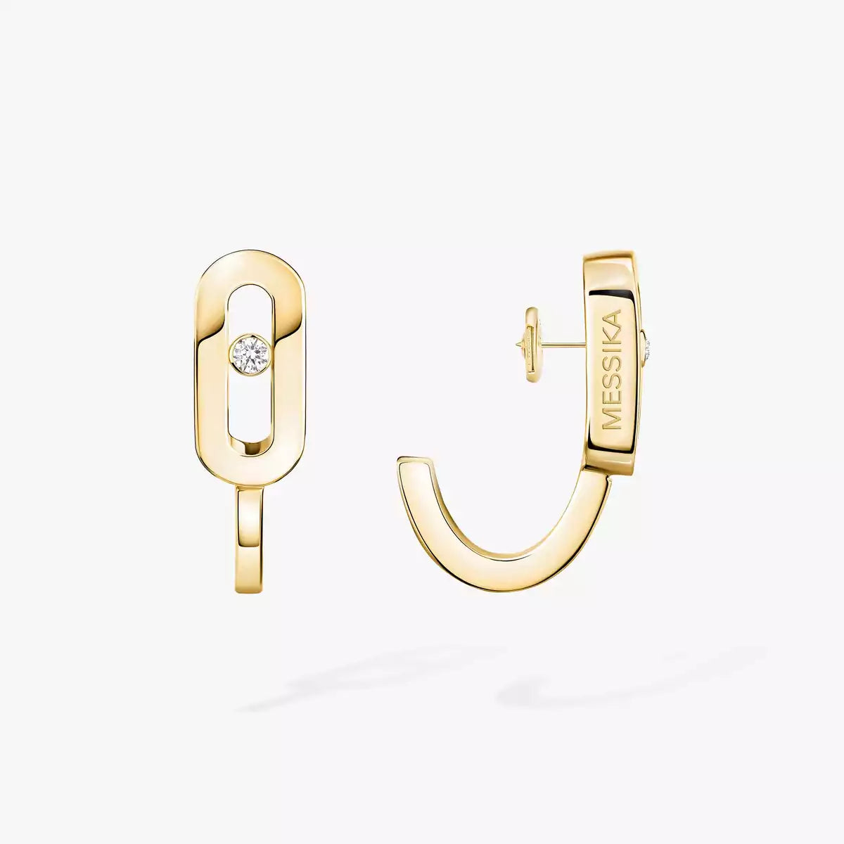 [Lume Jewelry]Diamond Mini Hoop Earrings Move Classique