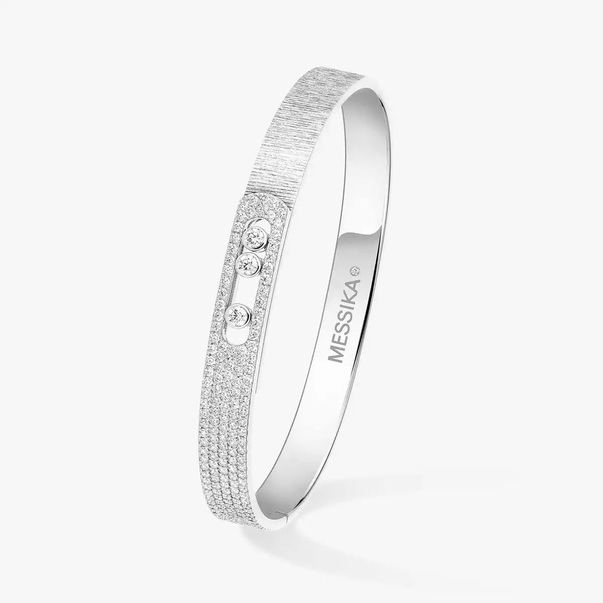 [Lume Jewelry]Move Noa Ciselé half pavé bangle