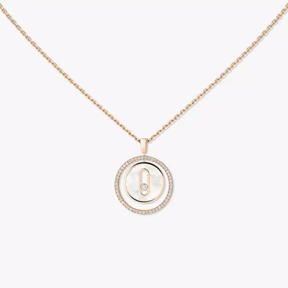 [Lume Jewelry]Lucky Move Diamond Necklace in Rose Gold and White Mother-of-Pearl