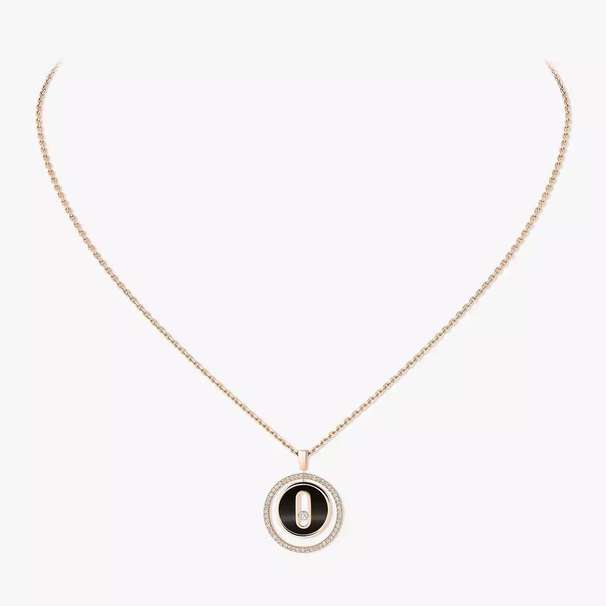 [Lume Jewelry]Lucky Move Diamond Necklace in Rose Gold and White Mother-of-Pearl