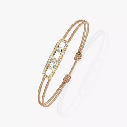[Lume Jewelry]Messika Care(s) pink cord pavé bracelet