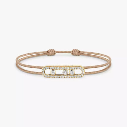 [Lume Jewelry]Messika Care(s) pink cord pavé bracelet