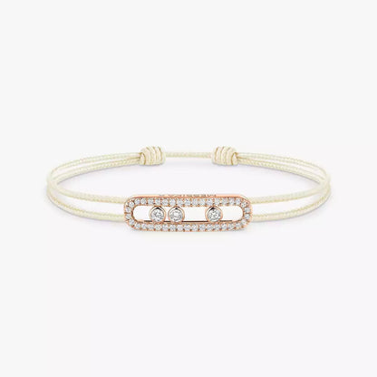 [Lume Jewelry]Messika Care(s) pink cord pavé bracelet