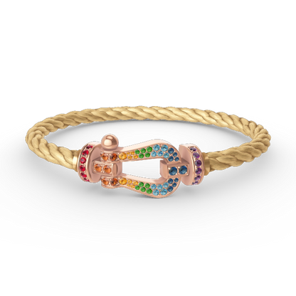 Lume Jewelry「フォース ラージ ホースシュー」カラーダイヤモンドブレスレット ローズゴールド