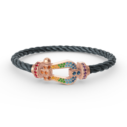 Lume Jewelry「フォース ラージ ホースシュー」カラーダイヤモンドブレスレット ローズゴールド
