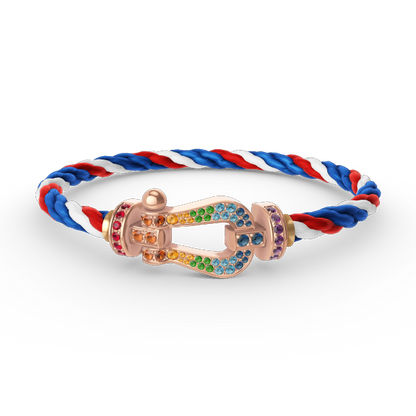 Lume Jewelry「フォース ラージ ホースシュー」カラーダイヤモンドブレスレット ローズゴールド