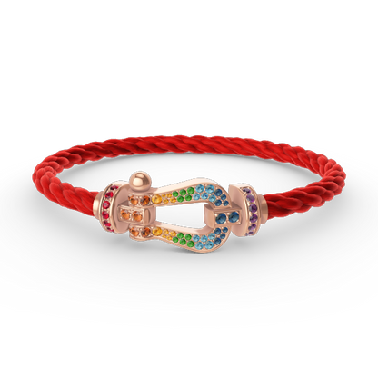 Lume Jewelry「フォース ラージ ホースシュー」カラーダイヤモンドブレスレット ローズゴールド