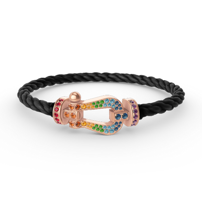 Lume Jewelry「フォース ラージ ホースシュー」カラーダイヤモンドブレスレット ローズゴールド