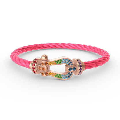 Lume Jewelry「フォース ラージ ホースシュー」カラーダイヤモンドブレスレット ローズゴールド