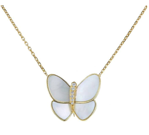 「Lume Jewelry」バタフライゴールドMOPダイヤモンドネックレス