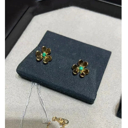 ®Lume Jewelry®フリヴォル フラワー マラカイト イヤリング