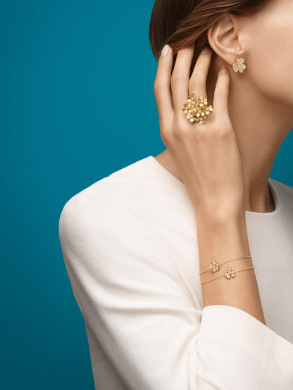 ®Lume Jewelry®フリヴォル ゴールドフラワー ダイヤモンドイヤリング