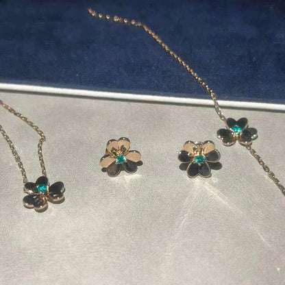 ®Lume Jewelry®フリヴォル フラワー マラカイト イヤリング