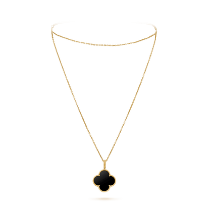 Lume Jewelry クローバー 25MM ゴールド オニキス ビッグクローバーネックレス