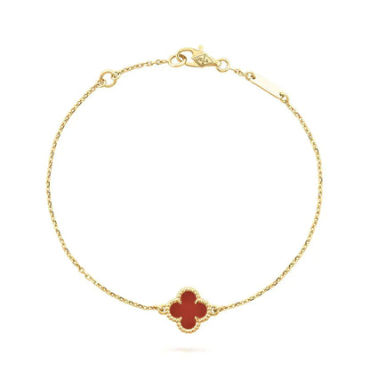 Lume Jewelry クローバー カーネリアン シングル フラワー ブレスレット