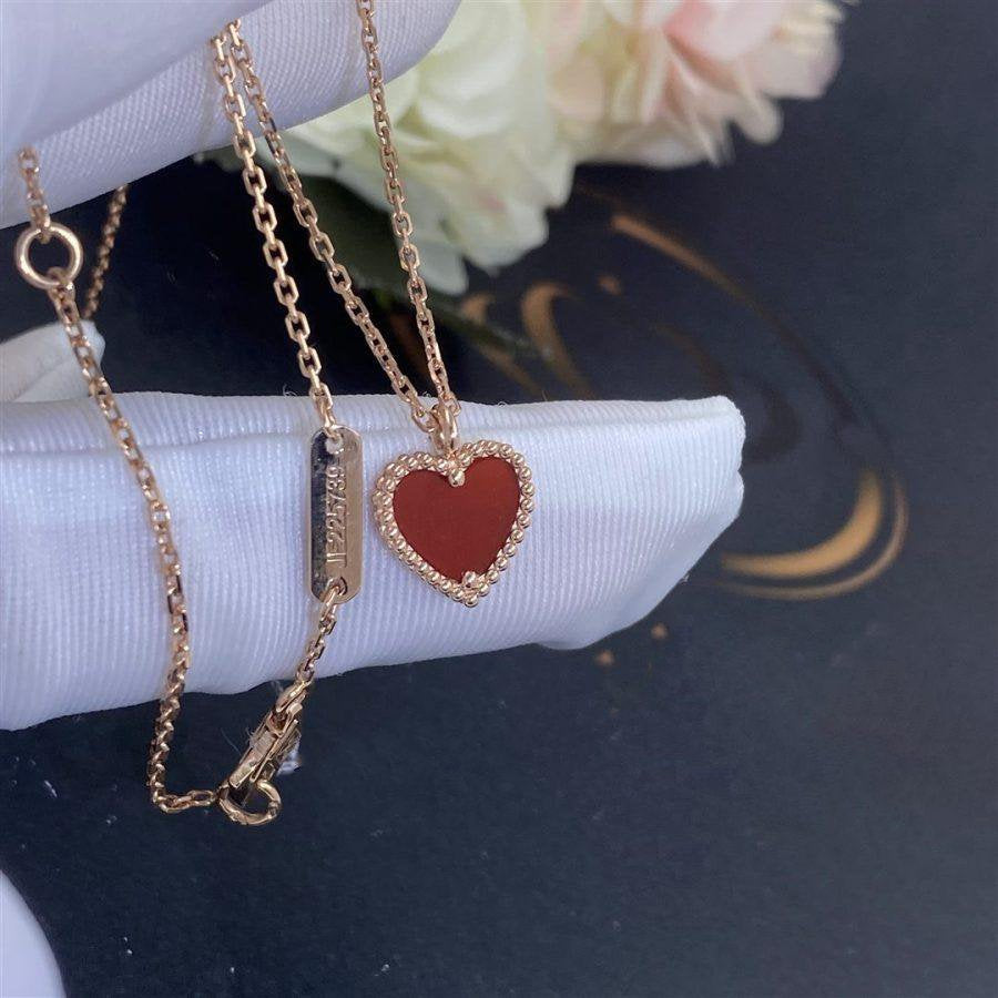 Lume Jewelry「SWEET CLOVER カーネリアン ハートネックレス」