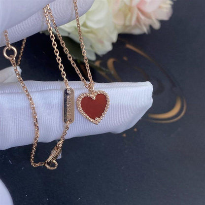 Lume Jewelry「SWEET CLOVER カーネリアン ハートネックレス」