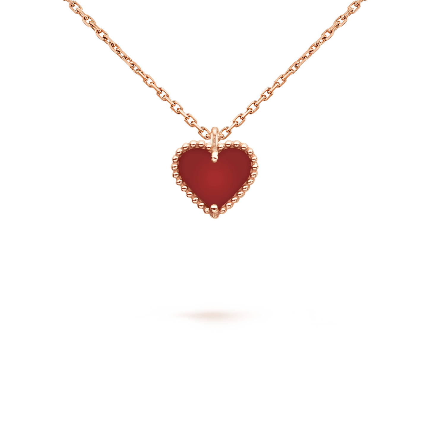 Lume Jewelry「SWEET CLOVER カーネリアン ハートネックレス」
