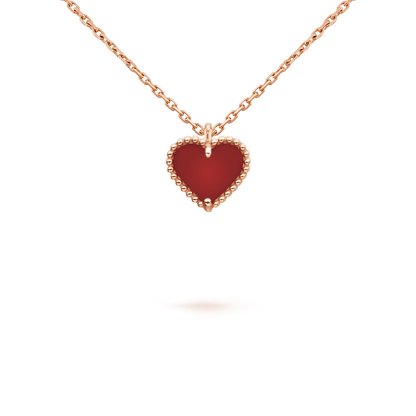 Lume Jewelry「SWEET CLOVER カーネリアン ハートネックレス」
