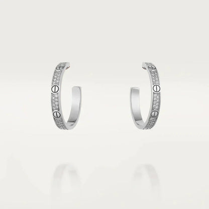 ¡®Lume Jewelry¡¯LOVE DIAMOND SILVER HOOP EARRINGS