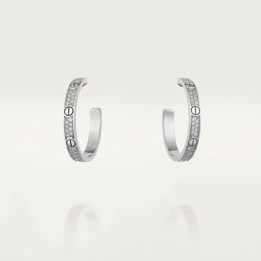 ¡®Lume Jewelry¡¯LOVE DIAMOND SILVER HOOP EARRINGS