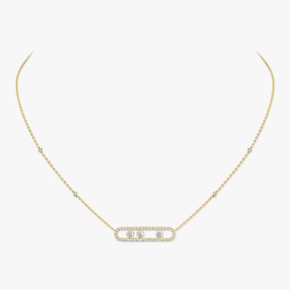 [Lume Jewelry] Move Pave_ Rose Gold Diamond Necklace
