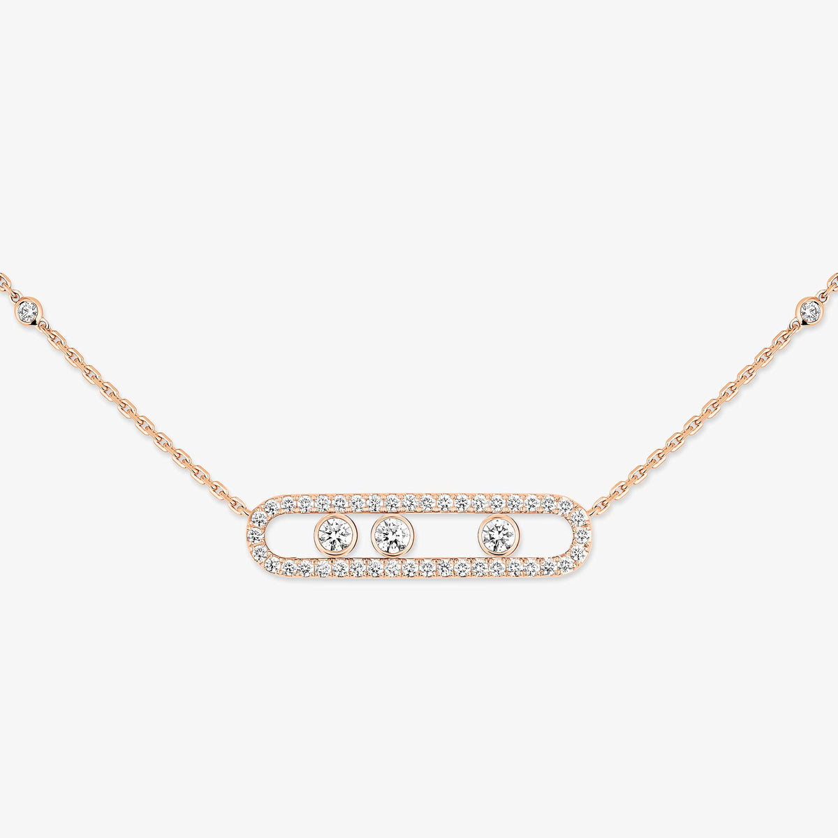 [Lume Jewelry] Move Pave_ Rose Gold Diamond Necklace