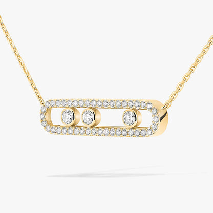 [Lume Jewelry] Move Pave_ Rose Gold Diamond Necklace