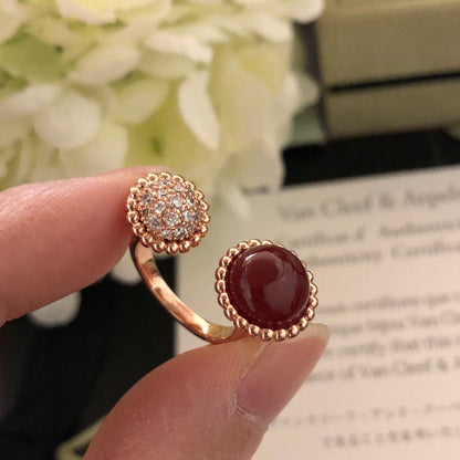 「Lume Jewelry」ペルレ クルール ダイヤモンド ローズゴールド アントレ レ ドア リング