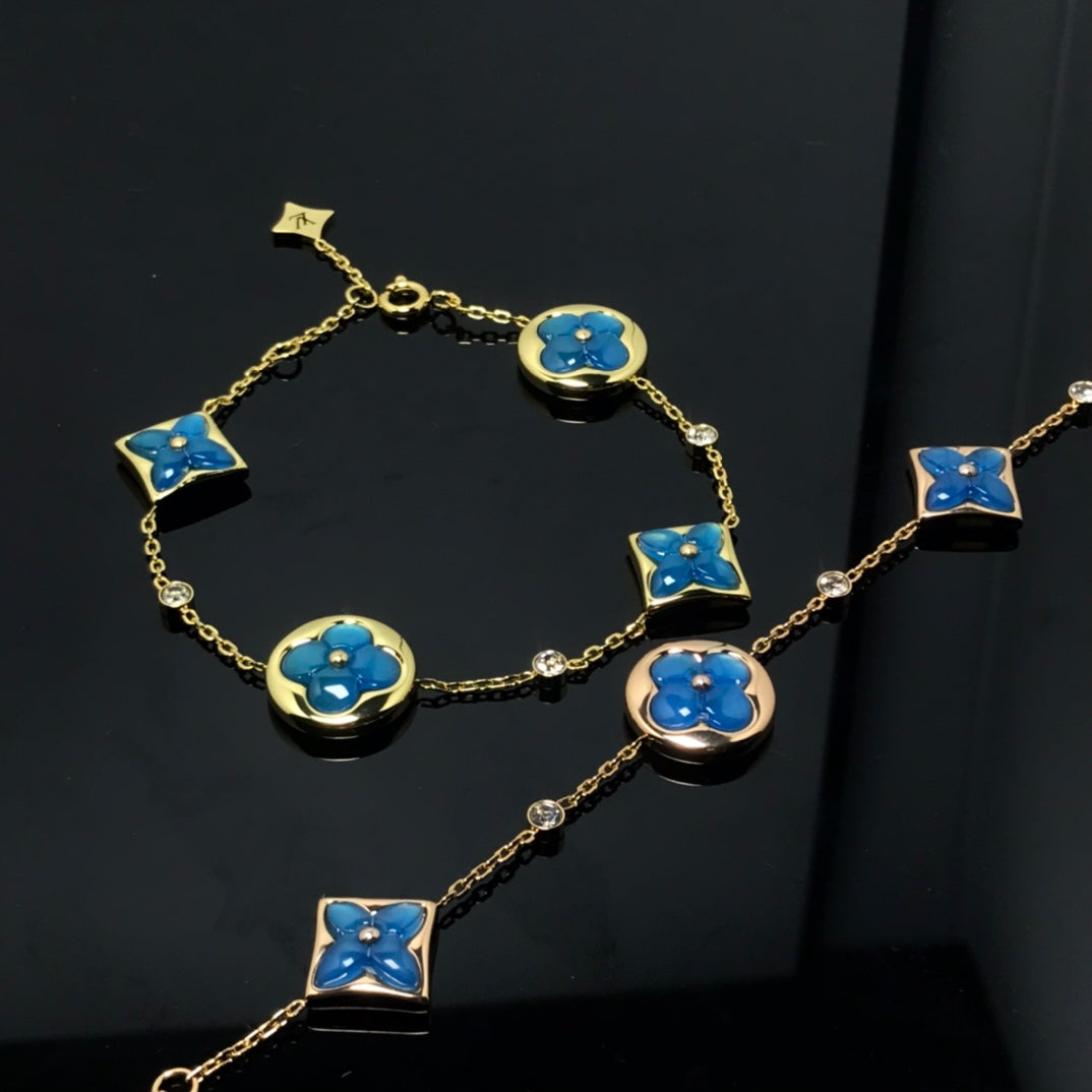 Lume Jewelry 「星と太陽」4モチーフ ブルーブレスレット