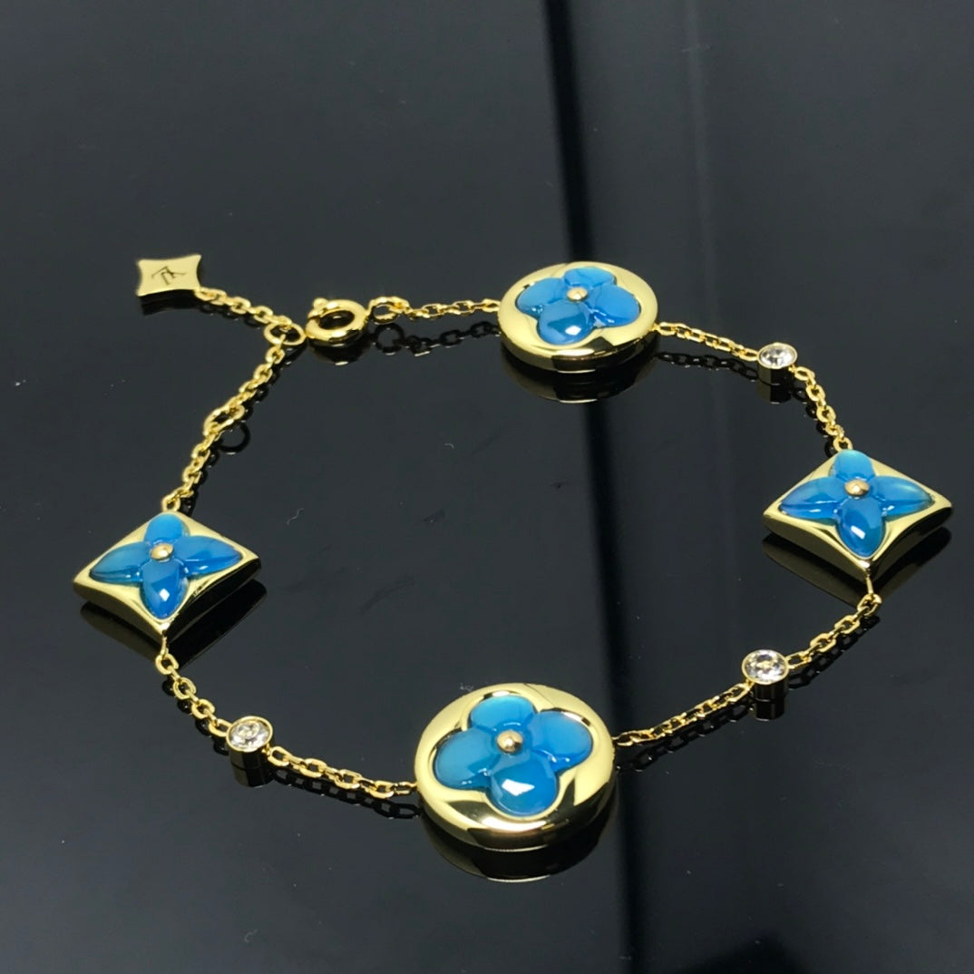 Lume Jewelry 「星と太陽」4モチーフ ブルーブレスレット