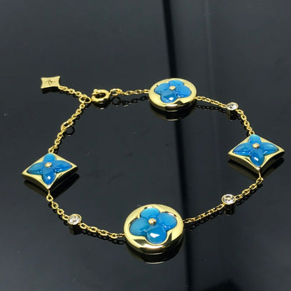 Lume Jewelry 「星と太陽」4モチーフ ブルーブレスレット